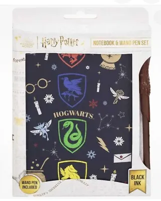 Harry Potter Hogwarts Notebook And Wand Pen Set Novelty Stationery Bnwt • $12.42