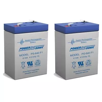 Power-Sonic 2 Pack - 6 VOLT 4.5AH RECHARGEABLE GAME DEER FEEDER BATTERY 6V • $23.99