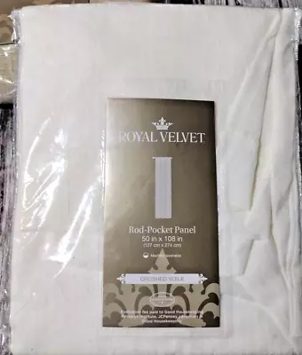 JCP Royal Velvet Crushed Voile Sheer Rod Pocket Panel Curtain 50  X 108 . NIP • $14.99