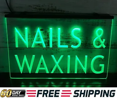 Nails & Waxing LED Neon Light Sign Beauty Salon Nail Salon Hair Salon Wall Décor • $24.99