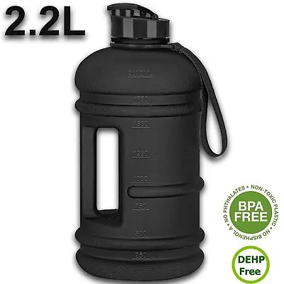 2.2L Gym Water Bottle BPA Free Large Sport Training Camping Drink Kettle Office • £11.95