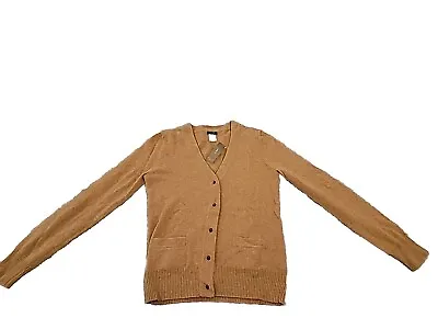 NWT J. CREW Wool Blend Camel Color Cardigan Sweater Women Sz S Button V Neck B20 • $40