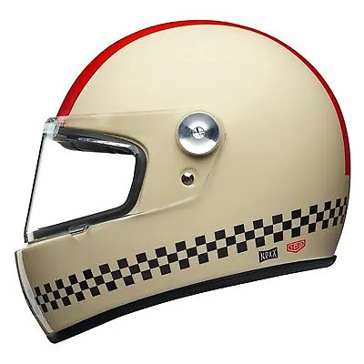 Nexx X G100R Garage Racer Motorcycle Helmet - Finish Line Cream/Red - XX-Large • $479.95