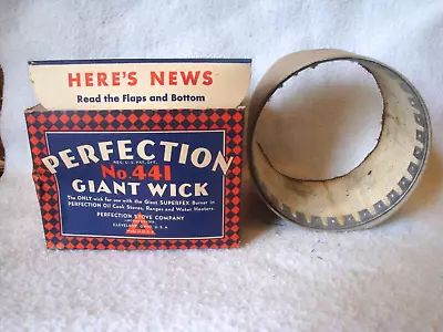 VINTAGE PERFECTION #441 GIANT WICK: Oil Cook Stoves - Ranges & Water Heat NOS • $9