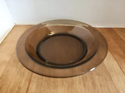 Vereco France Brown Glass Serving Plate 10-3/4 Inches • $11.49