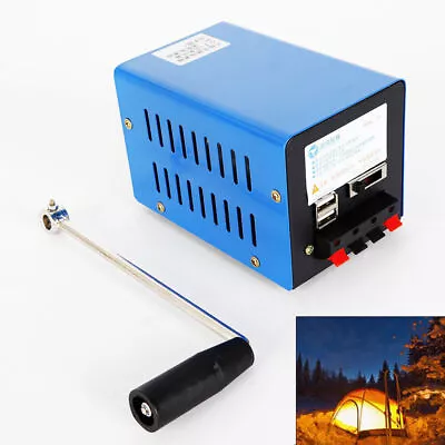 Portable Hand Crank Generator Outdoor Camping Manual Power Supply USB Charger • £30.45