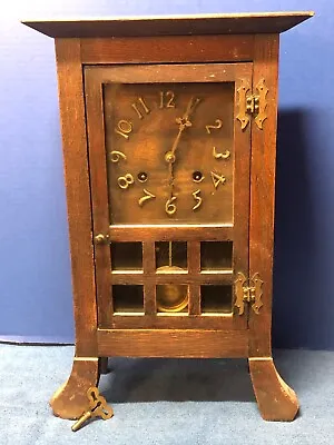 NEW HAVEN Antique OAK Clock SAN PEDRO Original MISSION Circa 1905 COMPLETE Clock • $280