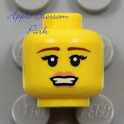 LEGO Female MINIFIG HEAD Cheerleader Girl Princess Series 1 Pink Lips Big Smile • $2.55