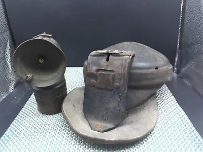 Antique Coal Miner's Hat/Helmet W/ Head Lamp - L@@K! • $450