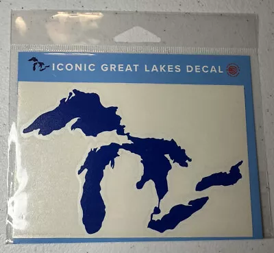 Michigan Great Lakes Window Vinyl Sticker Decal - Royal Blue Solid Color • $2.99