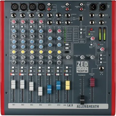 ALLEN & HEATH ZED-60/10FX 12 Channel USB Compact Live Recording Audio Mixer • $509