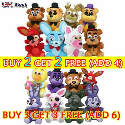 FNAF Plushies Five Nights At Freddy's Plush Doll Toy Bear Foxy Sundrop Moon Gift • £6.17