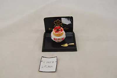 Fruit Tart On Cake Stand - 1.659/5 Food Miniature Dollhouse 1/12 Scale Reutter • $17