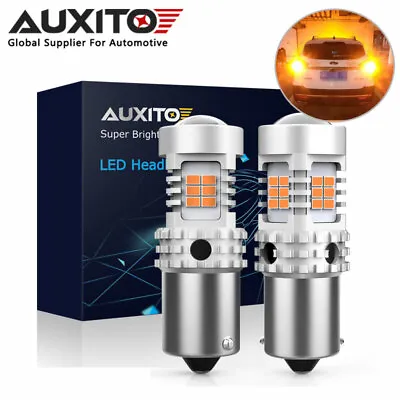 AUXITO BA15S 1156 Amber LED Turn Signal Light Bulb Error Free Anti Hyper Flash • $18.98