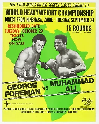 Muhammad Ali George Foreman Zaire Fight Poster 8X10 Photo Print • $4.99