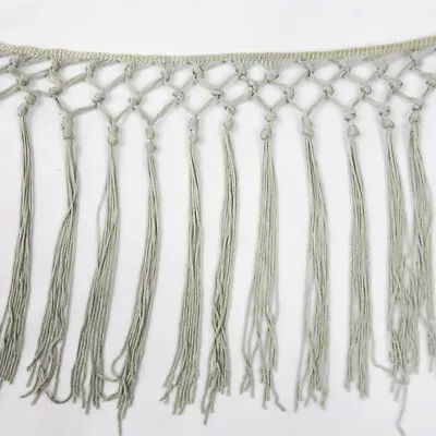 Perial Co Gray Chainette Knot Braided Fringe Trim Sold By The Yard 9in • $8