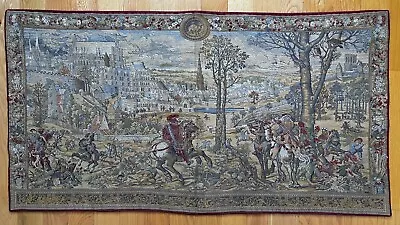 Beautiful Vintage Metrax Belgium Tapestry 25 X47  The Hunt • $95