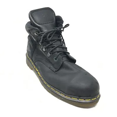 Men's Dr Martens England Steel Toe Boots Shoe Size 12/13 US Black 5 Eyelet AF6 • $55.59