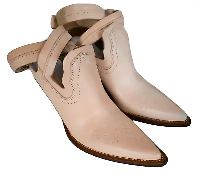 MAISON MARTIN MARGIELA Tan Leather CUT-OUT COWBOY Boots EUR-38 US-8 • $345