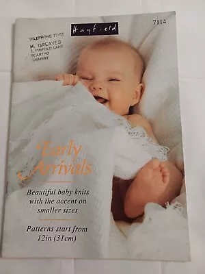 HAYFIELD EARLY ARRIVALS BABY KNITTING PATTERN BOOK FROM 12 INCH/31cm 12 DESIGNS • £5