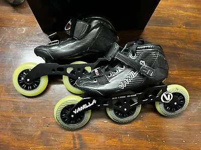 Vanilla Carbon Black Sz M04/L05 Speed Inline Skate 195/165mm 3x110 11.25  • $120