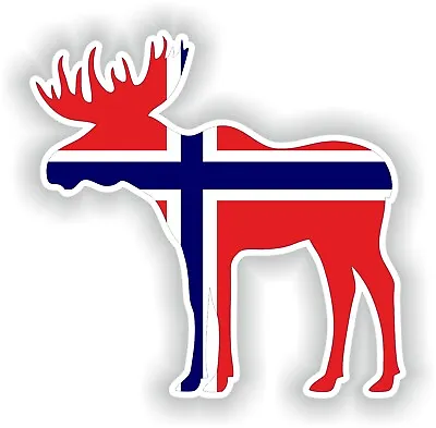 Sticker Moose Silhouette Norway Flag For Bumper Guitar Skate Locker Tablet #01 • $3.16