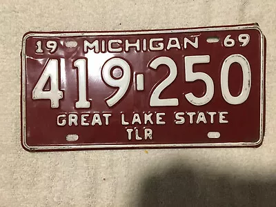 Good Solid 1969 Michigan License Plate  See My Other Plates • $14.95