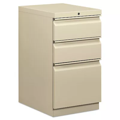 HON Mobile Pedestals 3-Drawer File Cabinet Letter/Legal Putty 15x20x28  HBMP2BL • $445.41