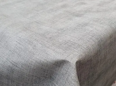 £4.50 • Buy Plain Grey Denim Linen Look Pvc Plastic Oil Vinyl Table Cloth Dining Fabric Feel