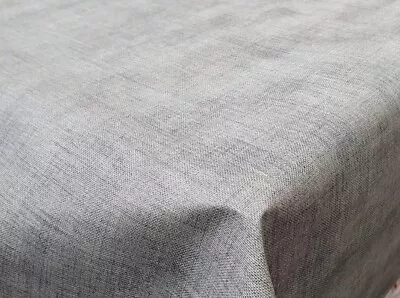 Plain Grey Denim Linen Look Pvc Plastic Oil Vinyl Table Cloth Dining Fabric Feel • £4.50