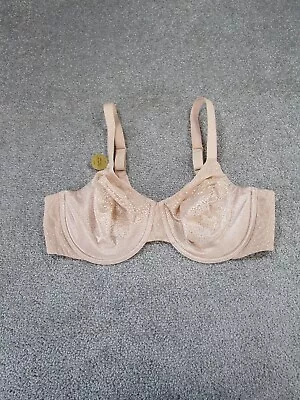 Wacoal Bra 40D Blush Pink Lace Trim Unpadded Underwire NEW • $29.99