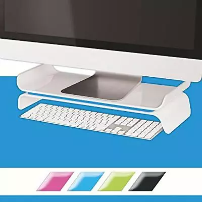 Leitz Ergo WOW Adjustable Monitor Stand Two Height Settings BlueWhite 650400 • $162.05