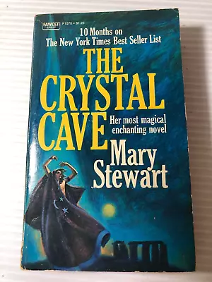 Mary Stewart THE CRYSTAL CAVE 1971 First Fawcett Crest Gothic • $4.99