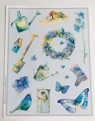 VTG Hallmark Stickers Marjolein Bastin Garden Blues Natures Sketchbook • $4.95