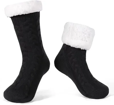 LEMZONE Men's Thick Warm Slipper Socks Non-Slip Winter Cozy Fuzzy Fleece Lining • $20