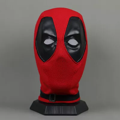 Cosplay Red Deadpool Full Face Mask Perspective Breathable Knit Superhero Hood • $29.70