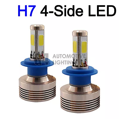 2x 4-Side H7 LED Headlight Kit Bulbs 80W Super Bright 6000K Crystal White • $39.99