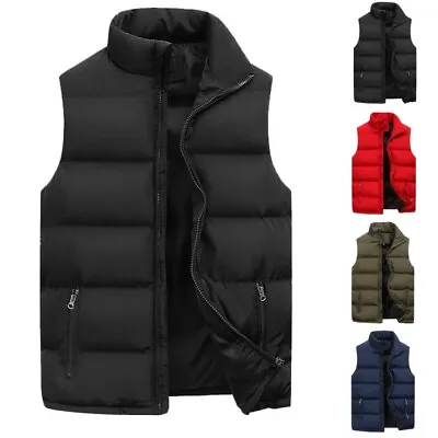 Mens Winter Warm Body Warmer Gillet Waistcoat Padded Quilted Sleeveless Coat Top • £15.79