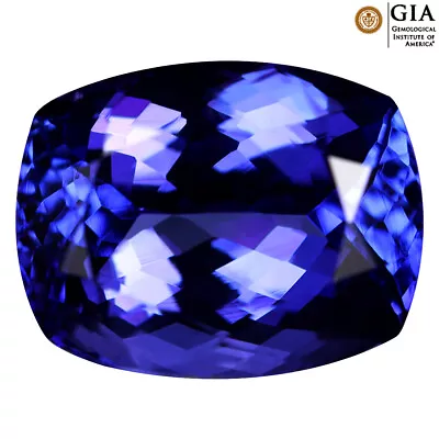 GIA Certified 11.01 Ct AAAA Cushion (14 X 11 Mm) Natural D'Block Tanzanite • $4061.99