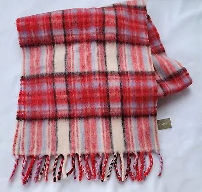 J.Crew Wool Blend Plaid Scarf NWT Over Sized Fuzzy Wooly 16  X 72  • $10.99