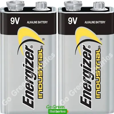 2 X Energizer 9V PP3 Industrial Alkaline Batteries Smoke Alarm LR22 MN1604 • £4.29