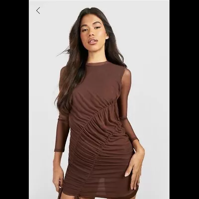 Ruched Side Mesh Mini Dress • $20