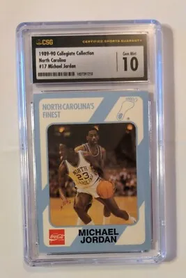 1989-90 Collegiate Collection Michael Jordan #17 CSG 10  Gem Mint North Carolina • $99.99