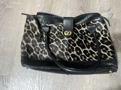 Maurizio Taiuti Bag Purse Animal Print Leather Black Made In Italy • $49