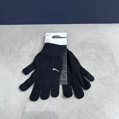 Nike Men's Swoosh 2.0 Knit Cold Weather Gloves S/M - Black New! • £10.95