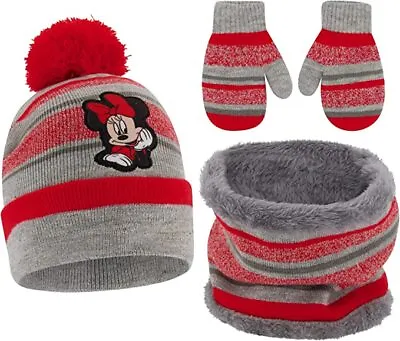 Disney Minnie Mouse Beanie Hat Scarf And Mittens Or Gloves Set Girls Ages 2-7 • $16.99