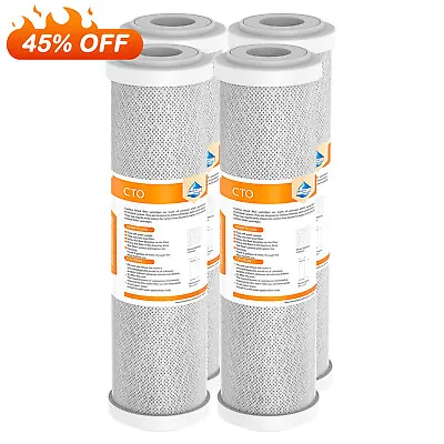 1-4 Pack 5 Micron 10 X2.5  CTO Carbon Block Water Filter Cartridges Replacement • $14.71