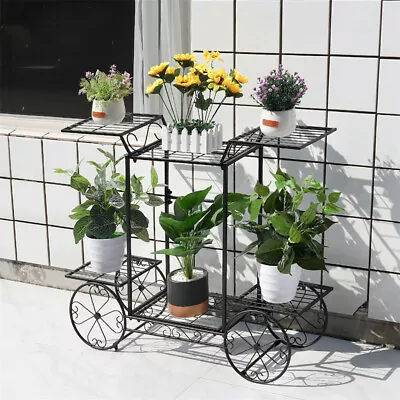 Multi Tier Shelf Metal Plant Stand Flower Rack Pot Display Holder Home Organizer • $39.97