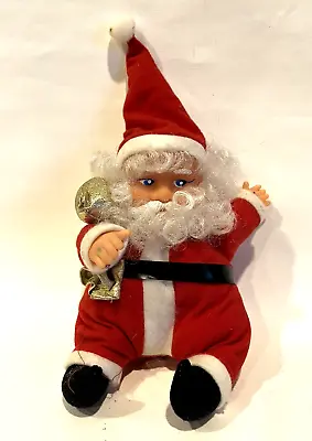 Vintage 1980s Santa Claus Christmas Holliday Decoration 12  Sitting Doll • $12.99