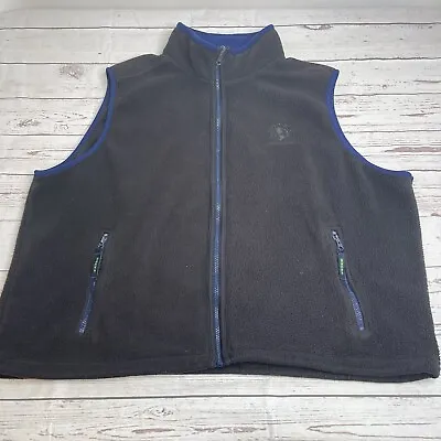 Vintage Eddie Bauer Ebtek Mens Full Zip Fleece Vest Size XL Black Y2K • $19.95